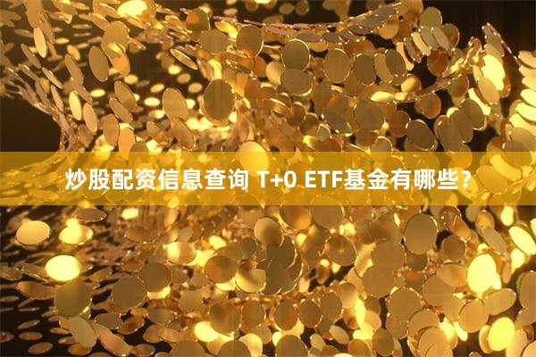 炒股配资信息查询 T+0 ETF基金有哪些？