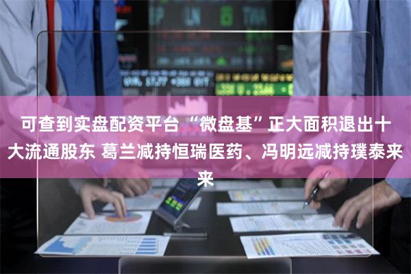 可查到实盘配资平台 “微盘基”正大面积退出十大流通股东 葛兰减持恒瑞医药、冯明远减持璞泰来