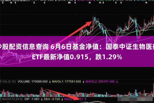 炒股配资信息查询 6月6日基金净值：国泰中证生物医药ETF最新净值0.915，跌1.29%