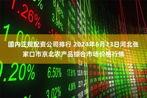 国内正规配资公司排行 2024年6月13日河北张家口市京北农产品综合市场价格行情