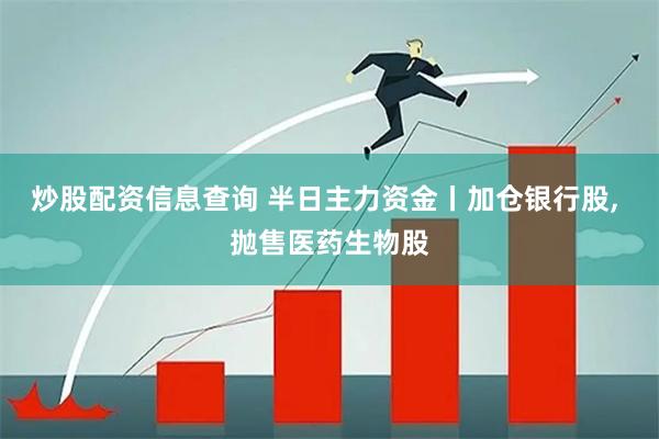炒股配资信息查询 半日主力资金丨加仓银行股, 抛售医药生物股