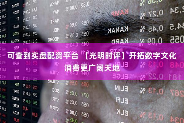 可查到实盘配资平台 【光明时评】开拓数字文化消费更广阔天地