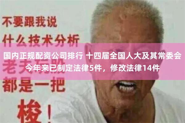 国内正规配资公司排行 十四届全国人大及其常委会今年来已制定法律5件，修改法律14件
